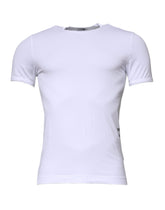 Dolce & Gabbana Hvit Bomulls Stretch Crewneck Undertøy T-skjorte