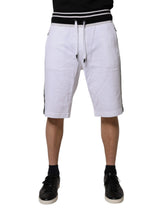 Dolce & Gabbana hvite stripete bomulls-DG King Bermudashorts