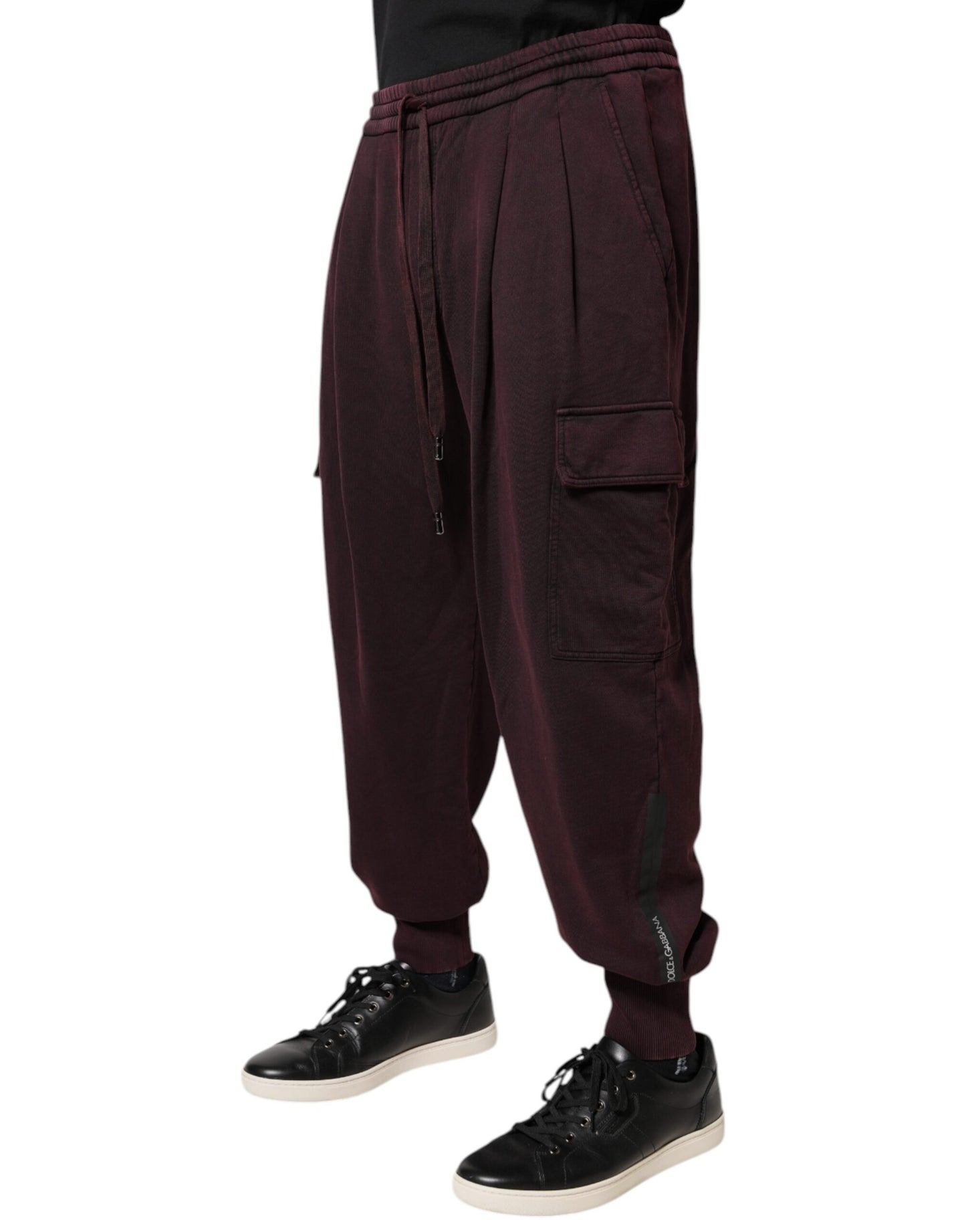 Dolce & Gabbana Mörkviolett bomulls cargo joggingbyxor