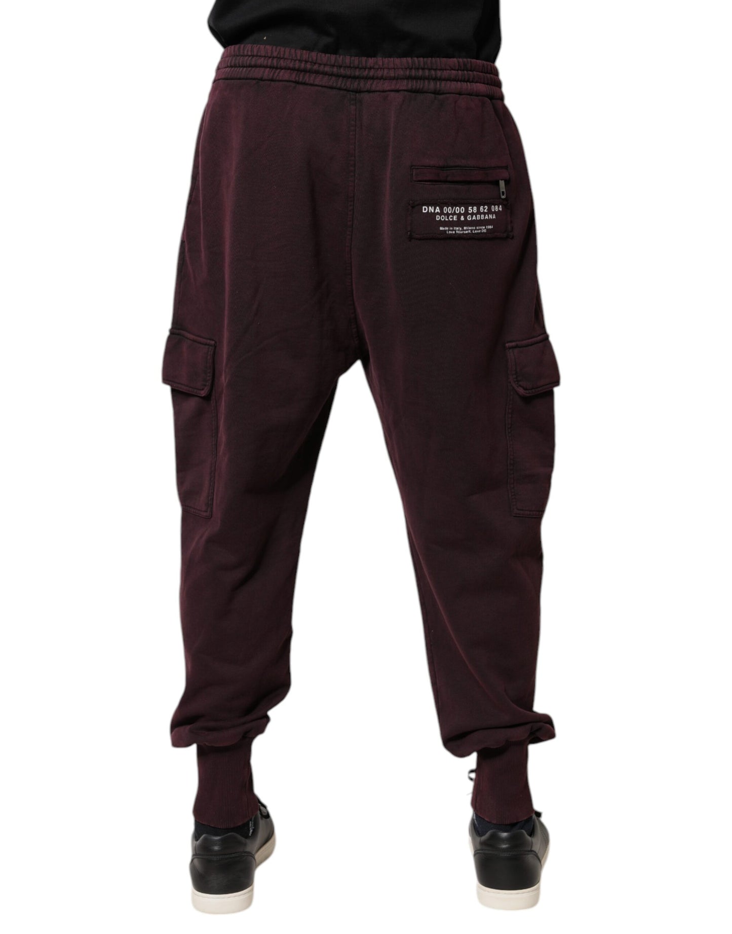 Dolce & Gabbana Mörkviolett bomulls cargo joggingbyxor