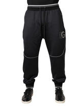 Dolce & Gabbana svarte joggebukser med polyesterlogo