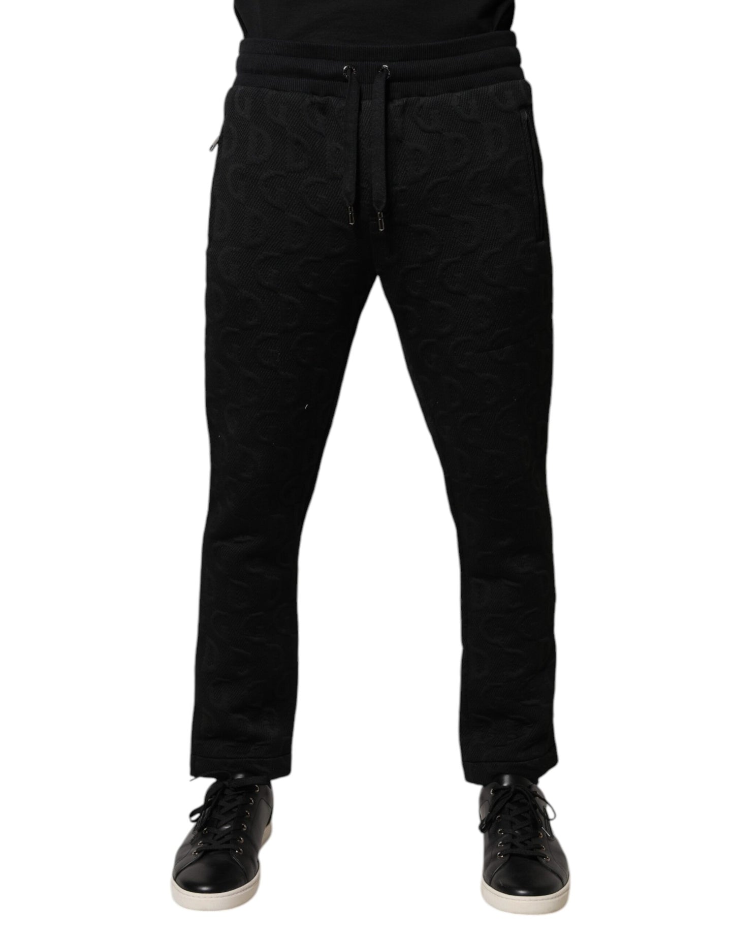 Dolce & Gabbana Svarta Joggerbyxor med Logotyp och Monogram