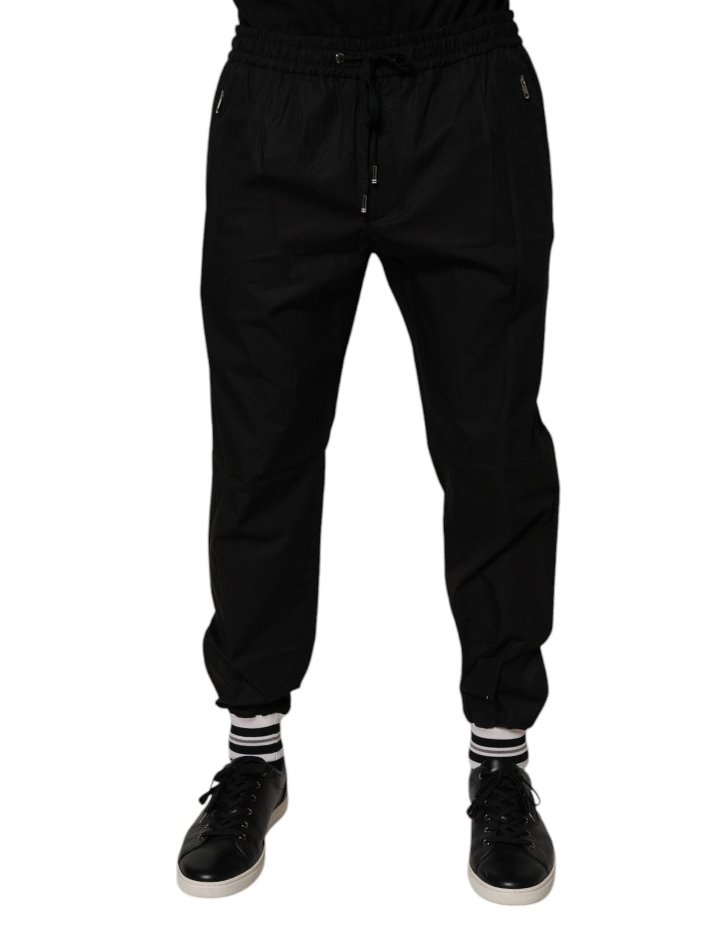 Dolce & Gabbana Svarta Bomull Herr Jogger Träningsbyxor Byxor