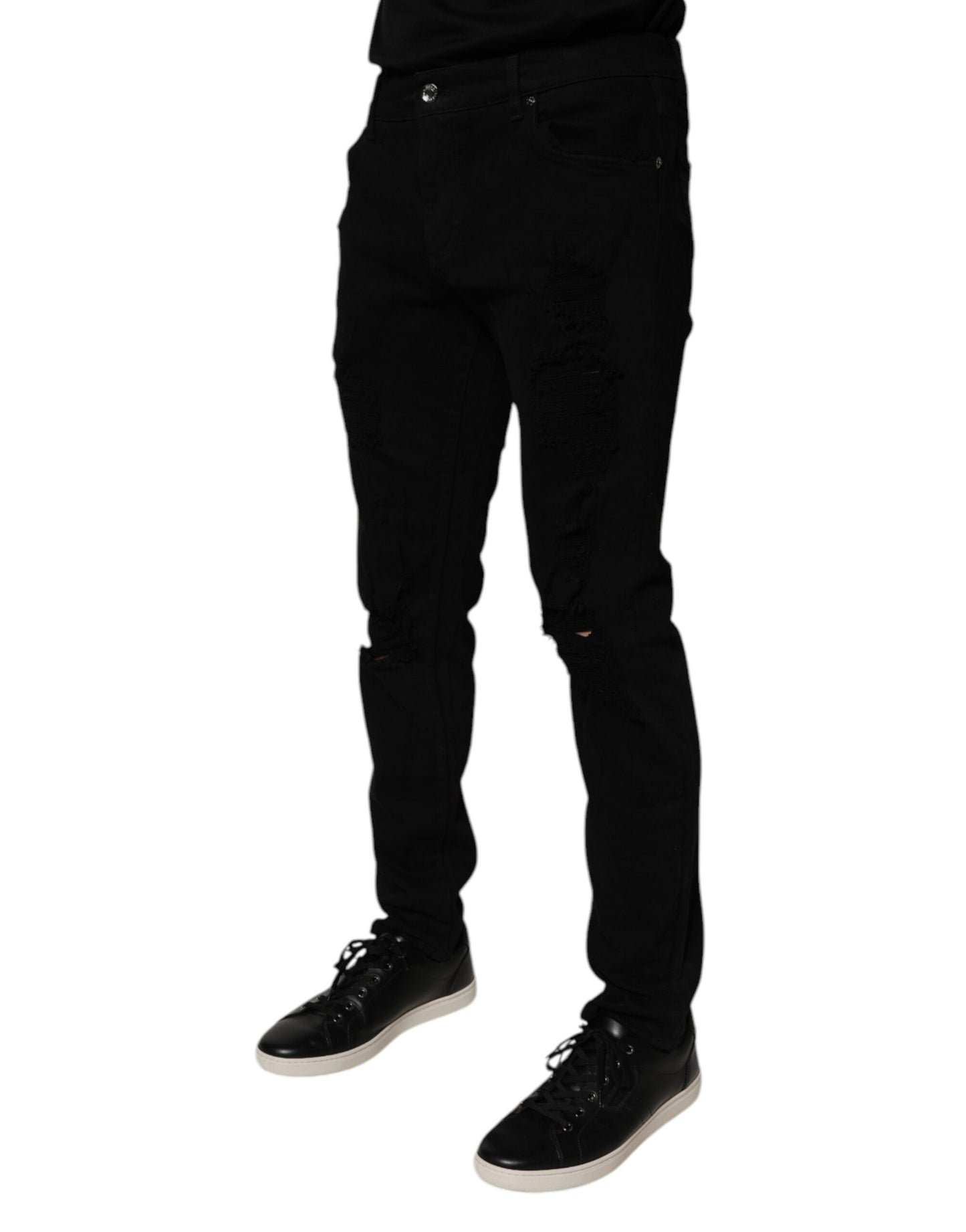 Dolce & Gabbana Svarta Skinny Jeans i Bomull för Herrar