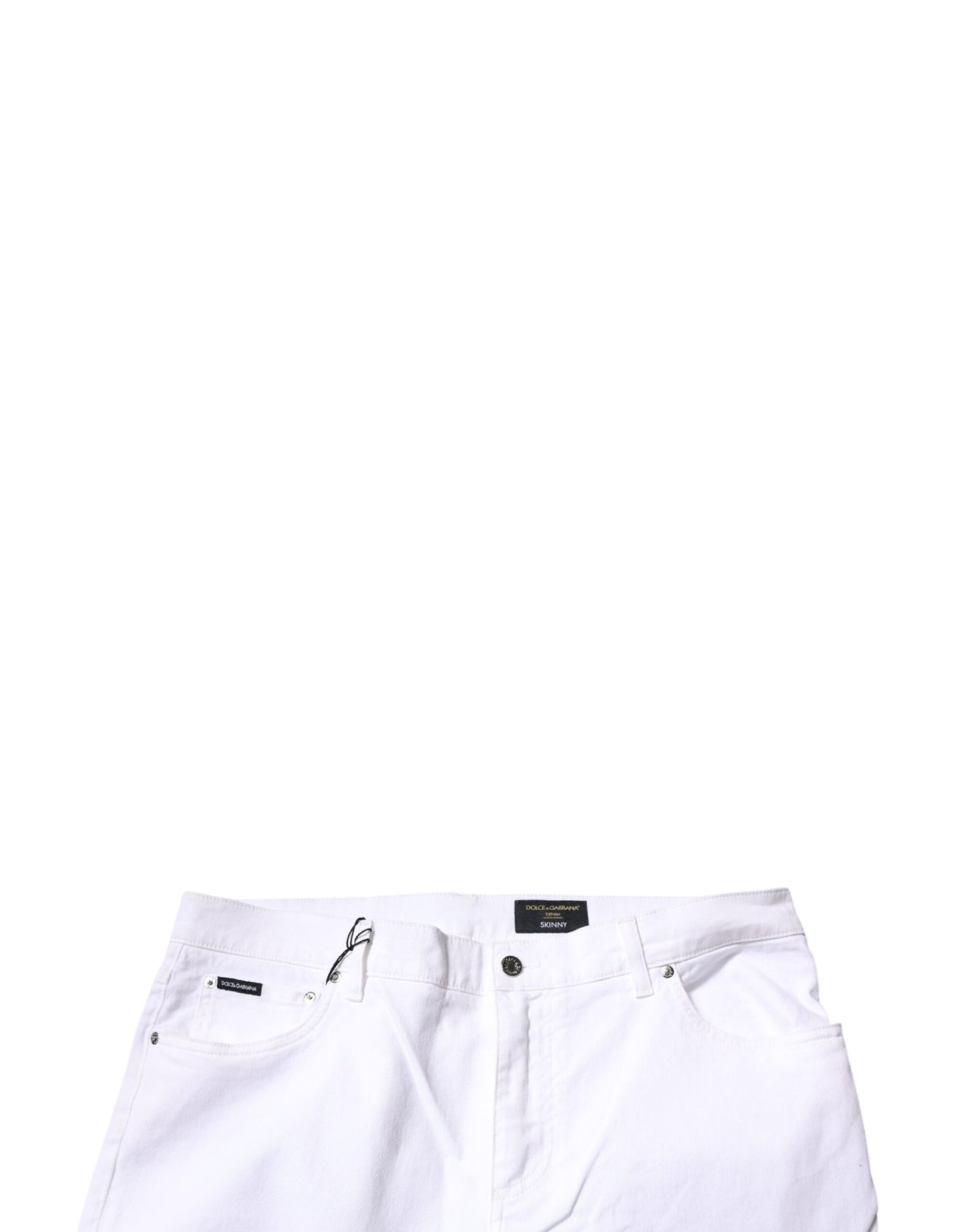 Dolce & Gabbana Hvite Bomullsstretch Skinny Herre Denim Jeans