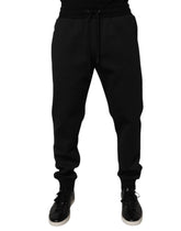 Dolce & Gabbana Svarte Polyester Herre Jogger Joggebukser Bukser