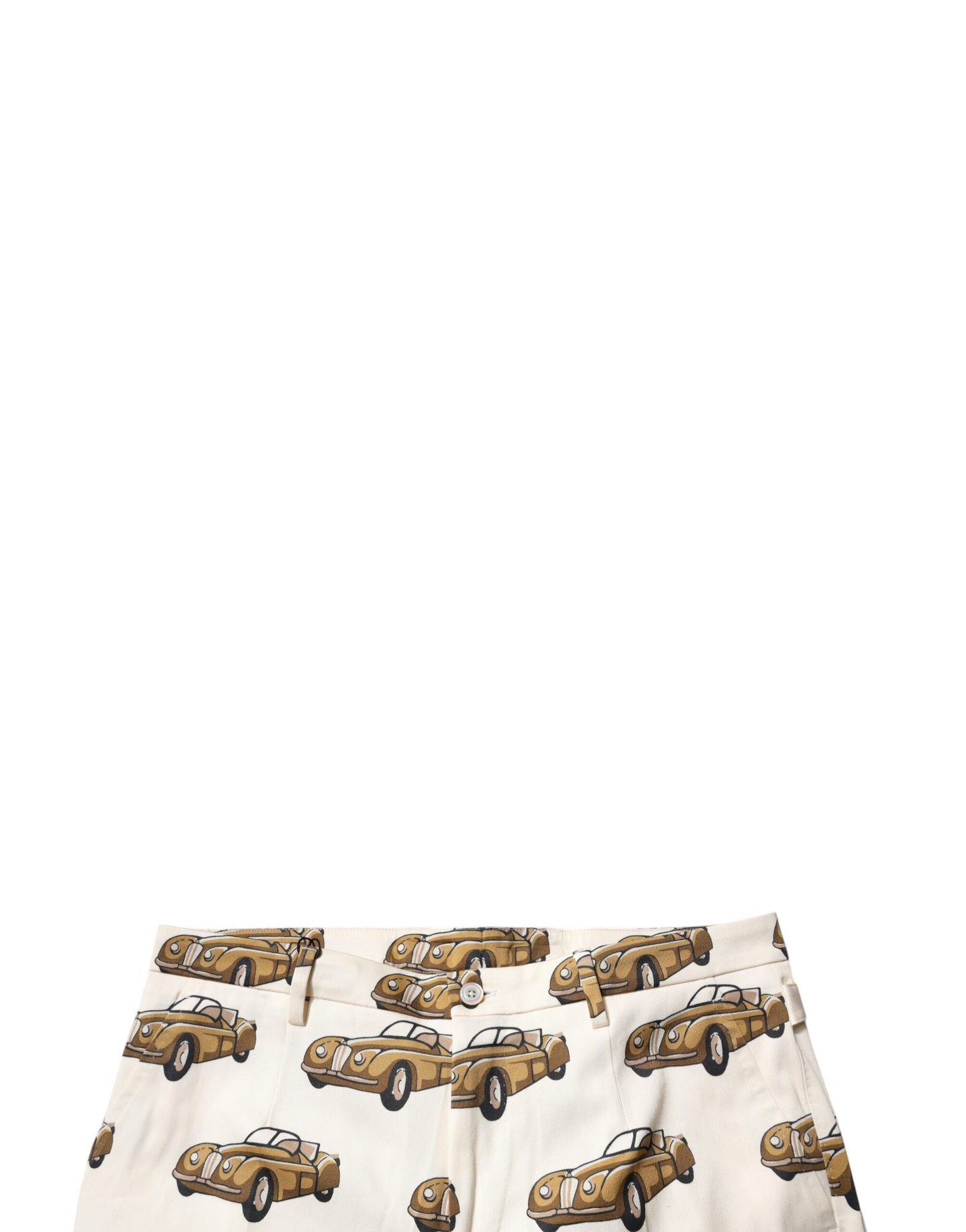 Dolce & Gabbana Off White Cars Bomull Skinny Herrjeans