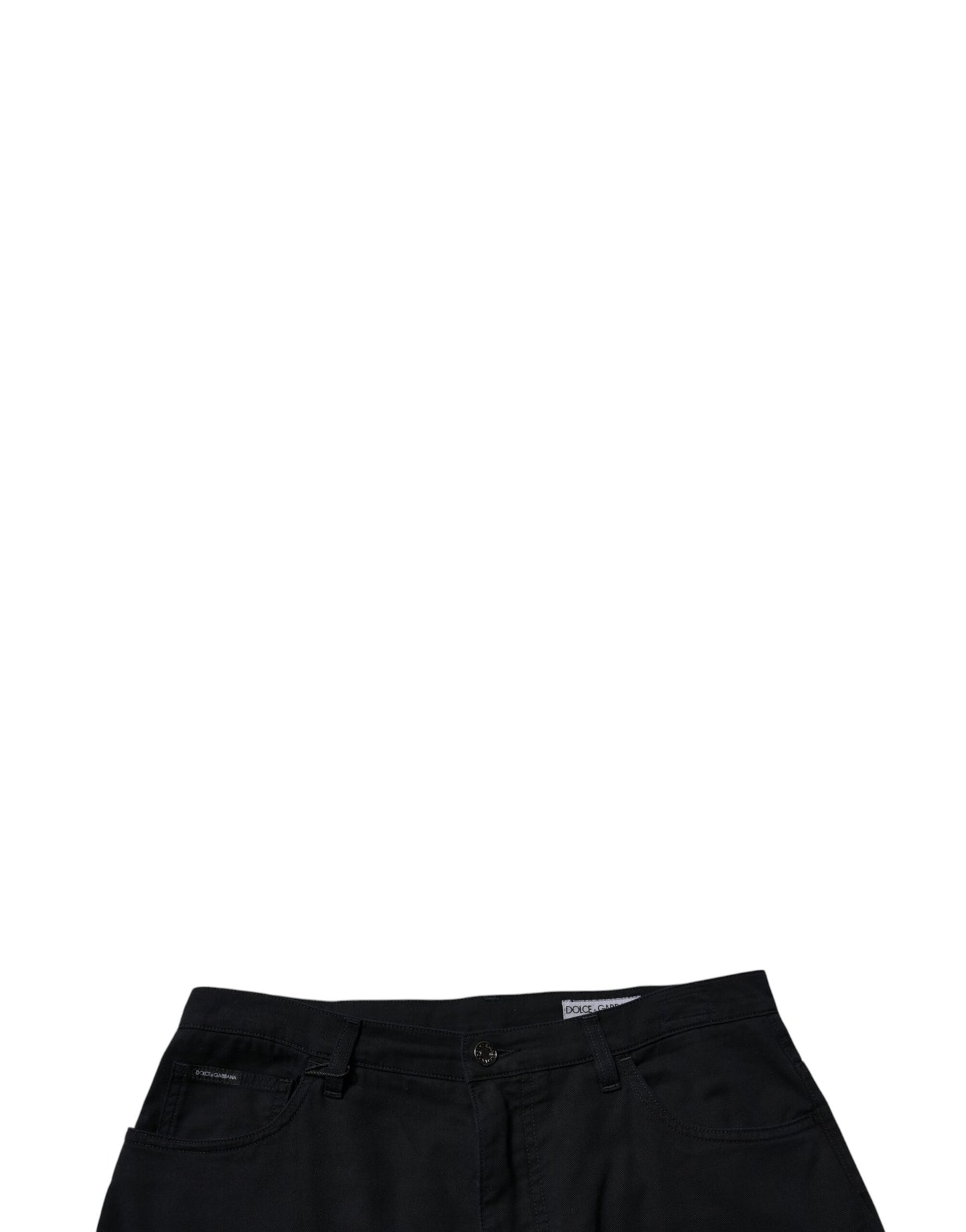 Dolce & Gabbana Mörkblå Bomullsstretchiga Lösa Herrjeans