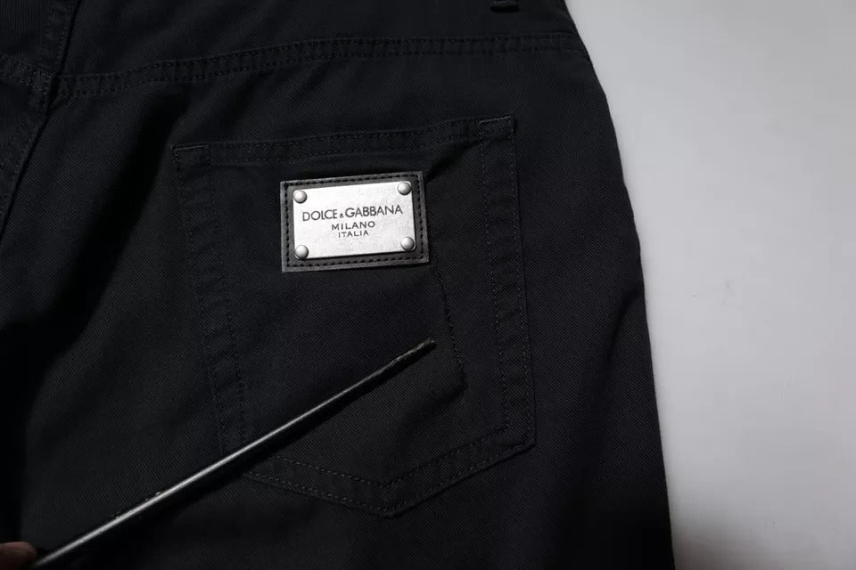 Dolce & Gabbana Mörkblå Bomullsstretchiga Lösa Herrjeans