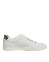 Dolce & Gabbana White Leather Heart Embellished Sneakers Shoes