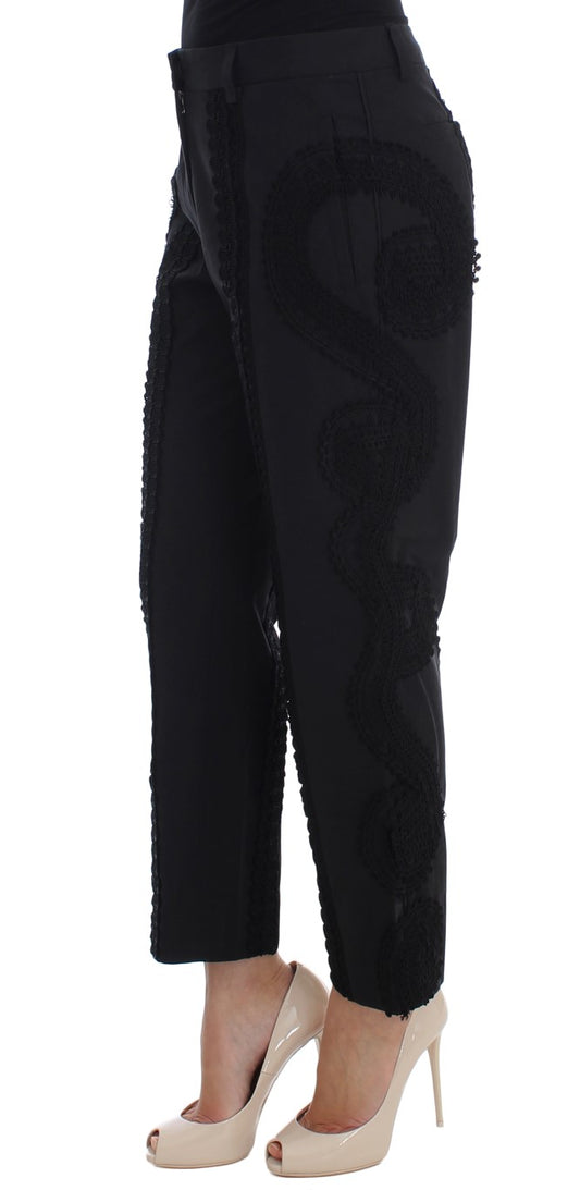 Dolce & Gabbana svarte bomullsstretch Torero Capris-bukser