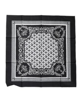 Dolce & Gabbana Black Logo Monogram Cotton Handkerchief Scarf