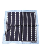 Dolce & Gabbana Blue Heart Spade Silk Handkerchief Scarf