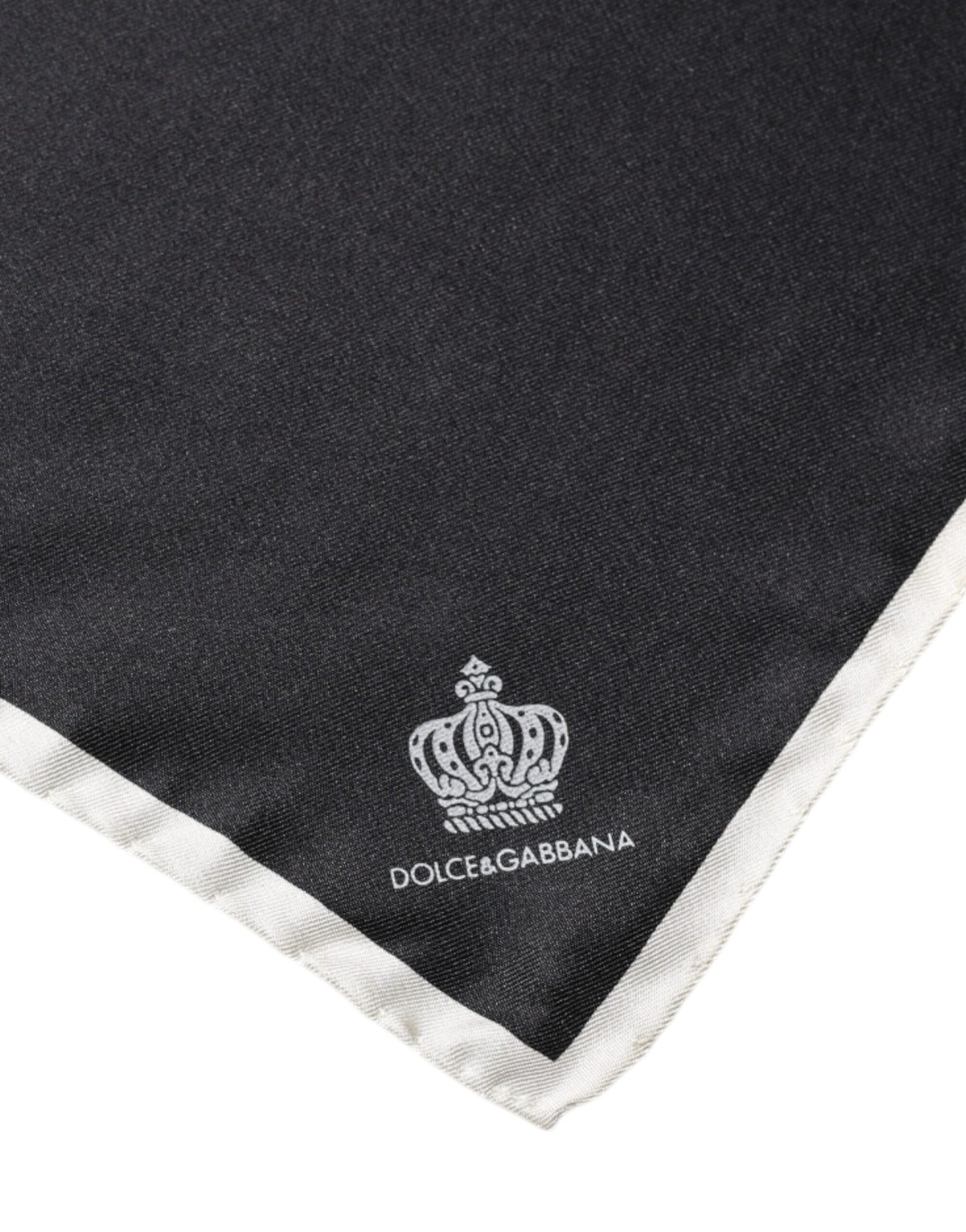 Dolce & Gabbana Svart Kronlogo Fyrkantig Näsdukshalsduk