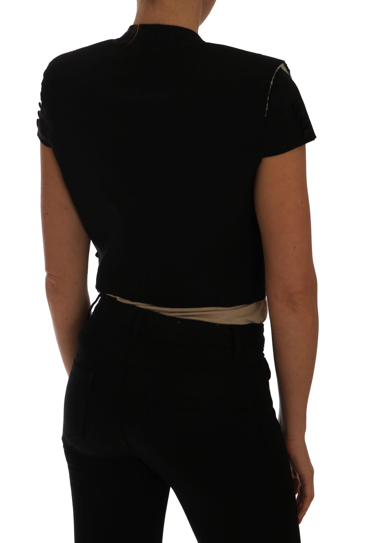 Dolce & Gabbana svart kort cropped blazerjakke