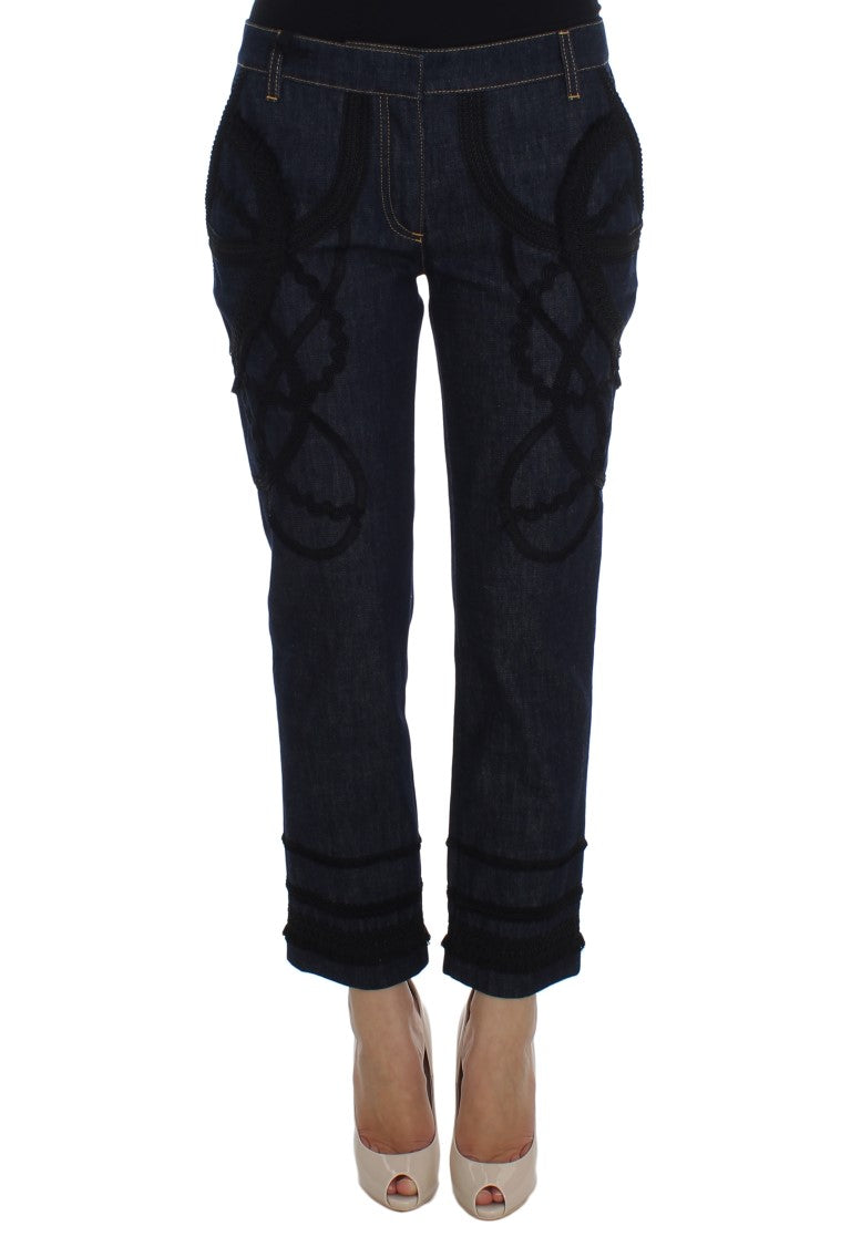Dolce & Gabbana Blue Denim Bomull CAPRI Torero Jeans