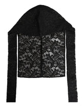Dolce & Gabbana Black Floral Lace Whole Head Wrap Hat
