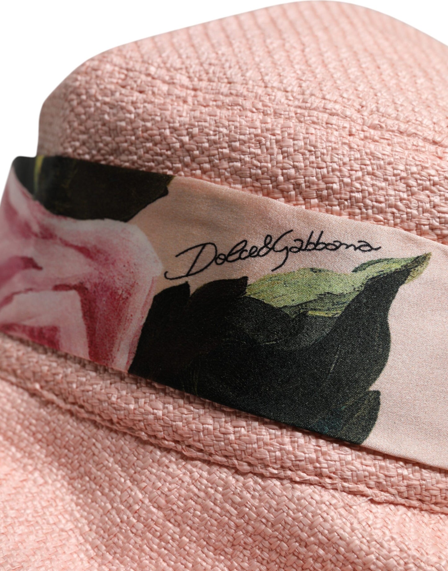 Dolce & Gabbana Rosa Bomullshatt med Bred Brätte