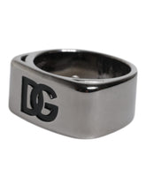 Dolce & Gabbana Silver Tone Mässing Anello DG Logo Ring