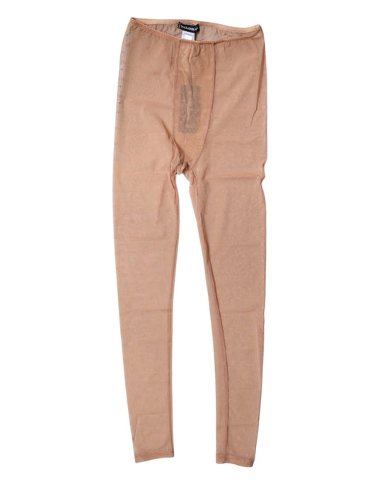 Dolce & Gabbana Nude Beige Logotyp Spetsunderkläder Byxor Underkläder