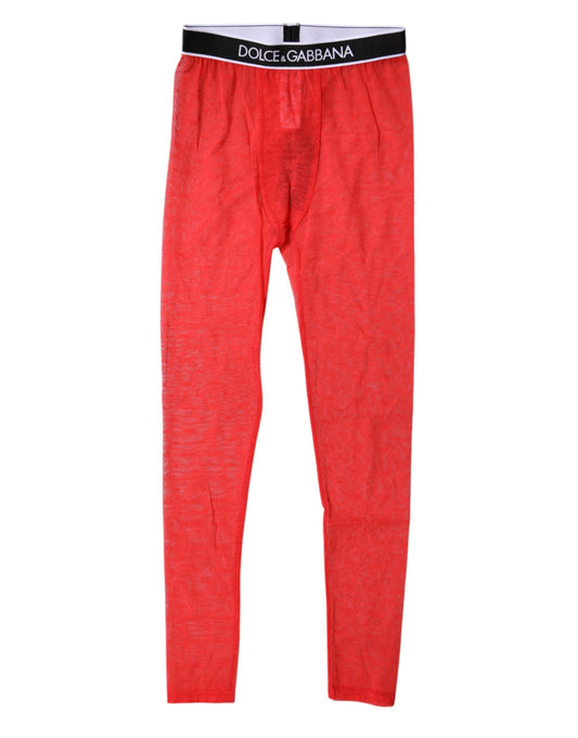 Dolce & Gabbana Röd Logotyp Spetsunderkläder Tajta Byxor Underkläder
