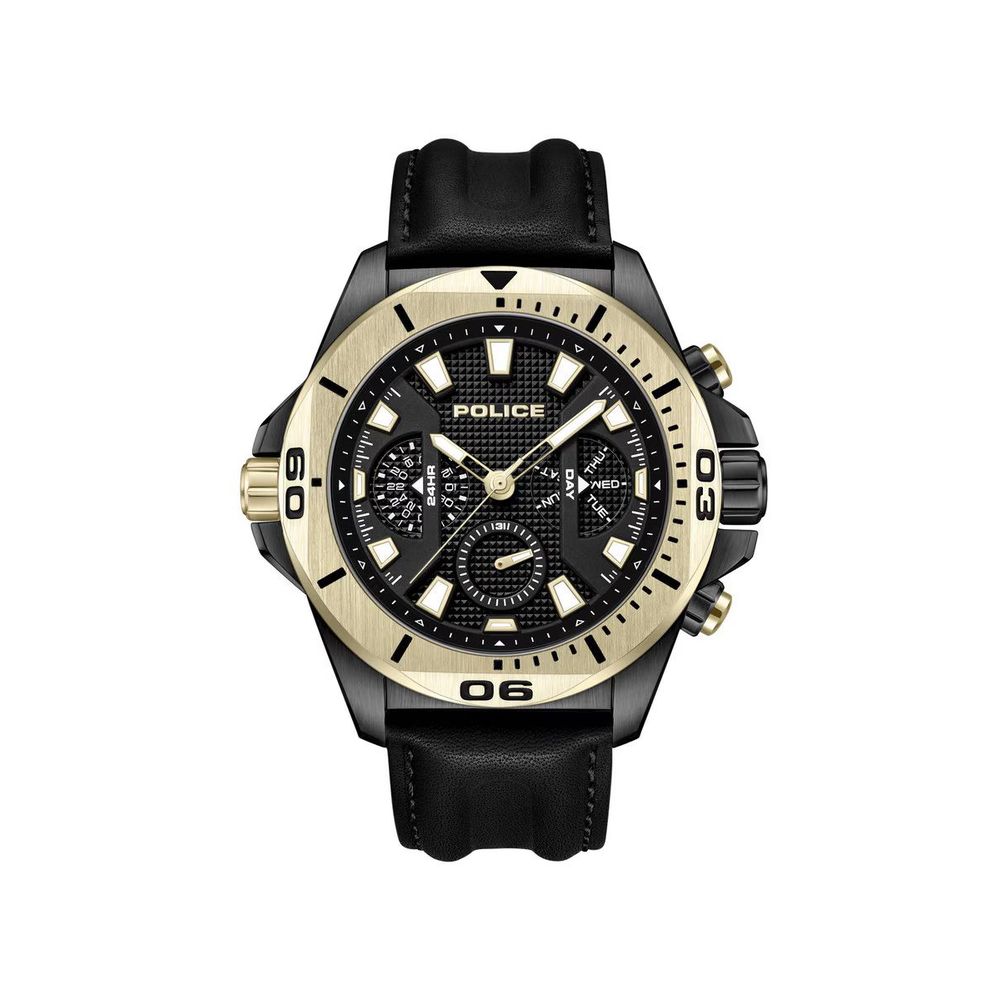 Police Black Artificial Leather Watch