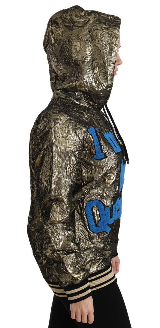 Dolce & Gabbana Im The Queen Jaquard Gull Genser med hette