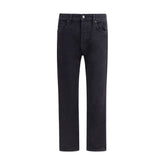 Saint Laurent Black Cotton Straight-Leg Jeans