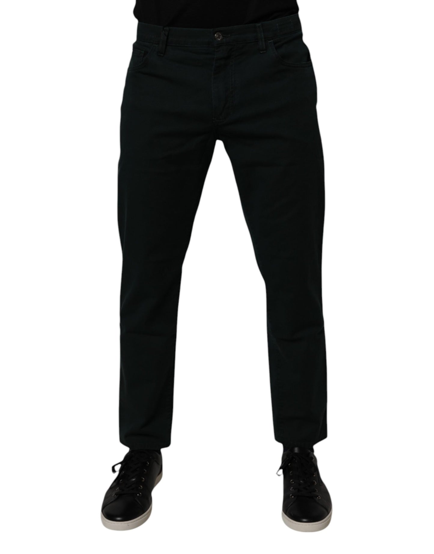 Dolce & Gabbana Mörkgröna Bomulls Lösa Herrjeans