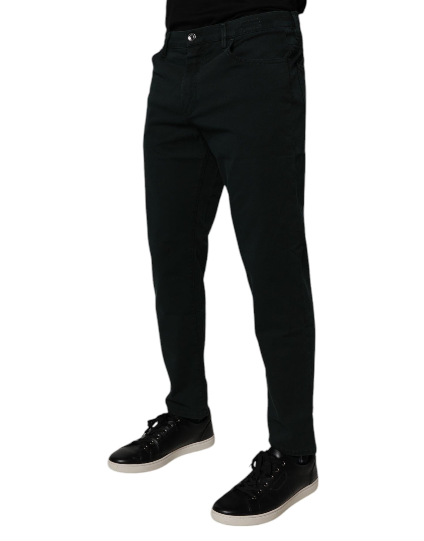 Dolce & Gabbana Mörkgröna Bomulls Lösa Herrjeans