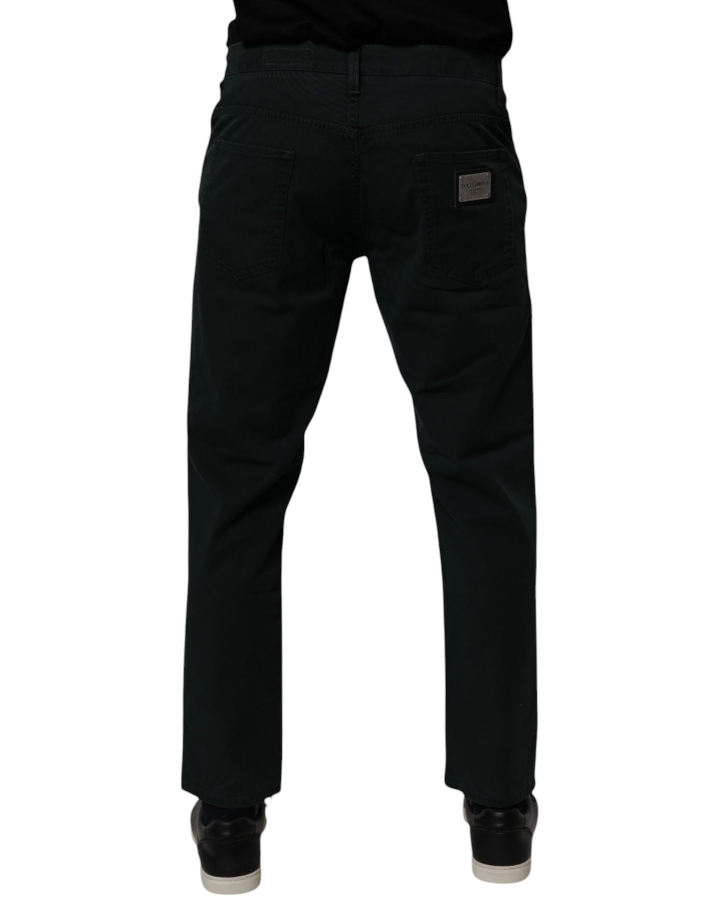 Dolce & Gabbana Mörkgröna Bomulls Lösa Herrjeans