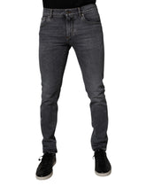 Dolce & Gabbana Dark Gray Cotton Stretch Skinny Denim Jeans
