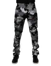 Dolce & Gabbana Multicolor Camouflage Tattered Skinny Denim Jeans