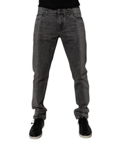Dolce & Gabbana Two Tone Gray Cotton Denim Jeans