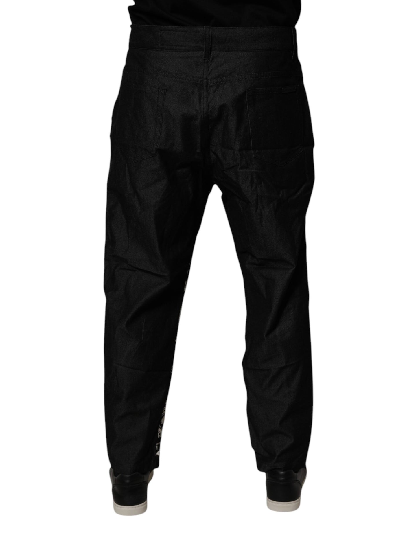 Dolce & Gabbana Svarta Bandana Bomull Skinny Denim Jeans