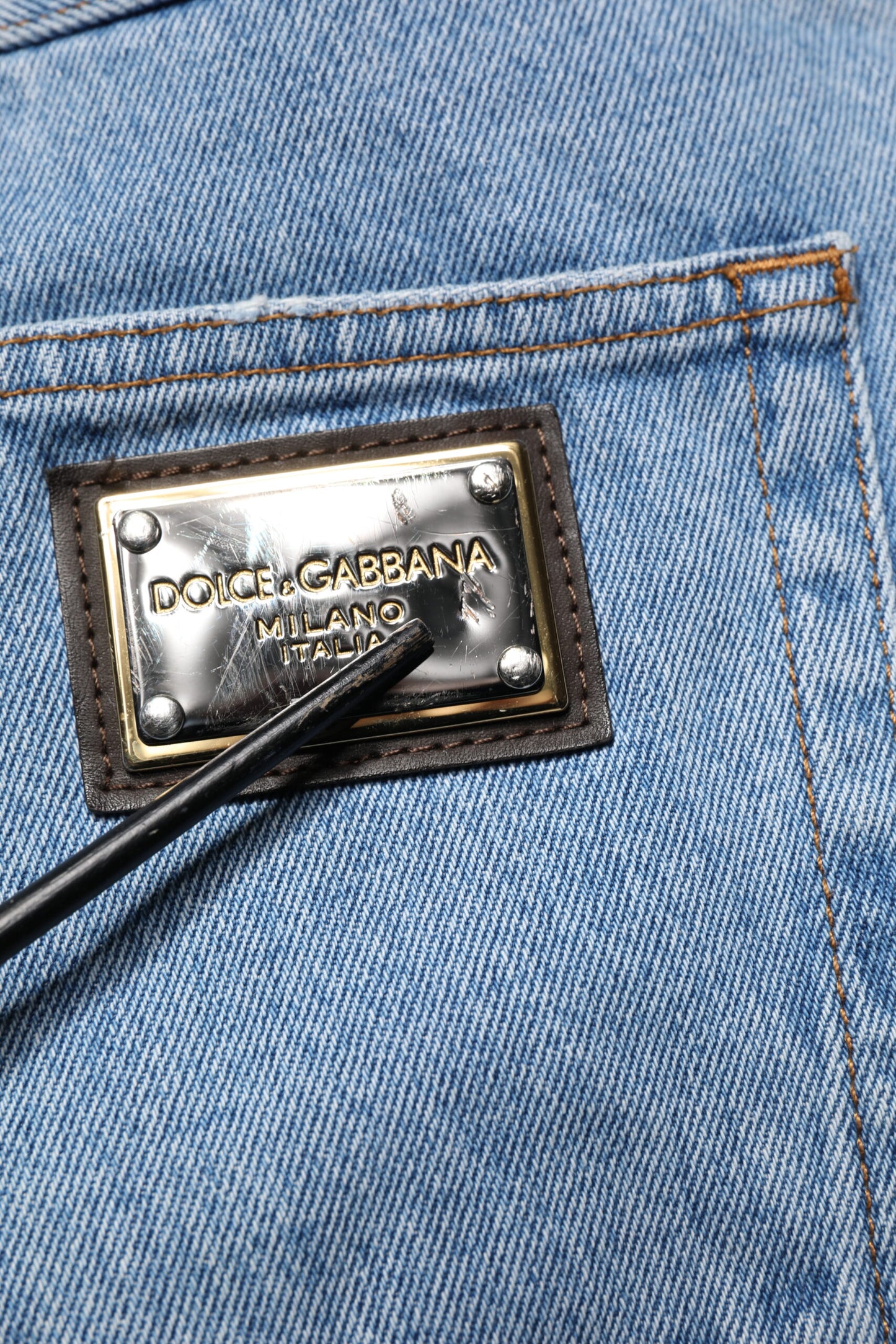 Dolce & Gabbana Blå Bomull Skinny Herrjeans Med Mellanhög Midja