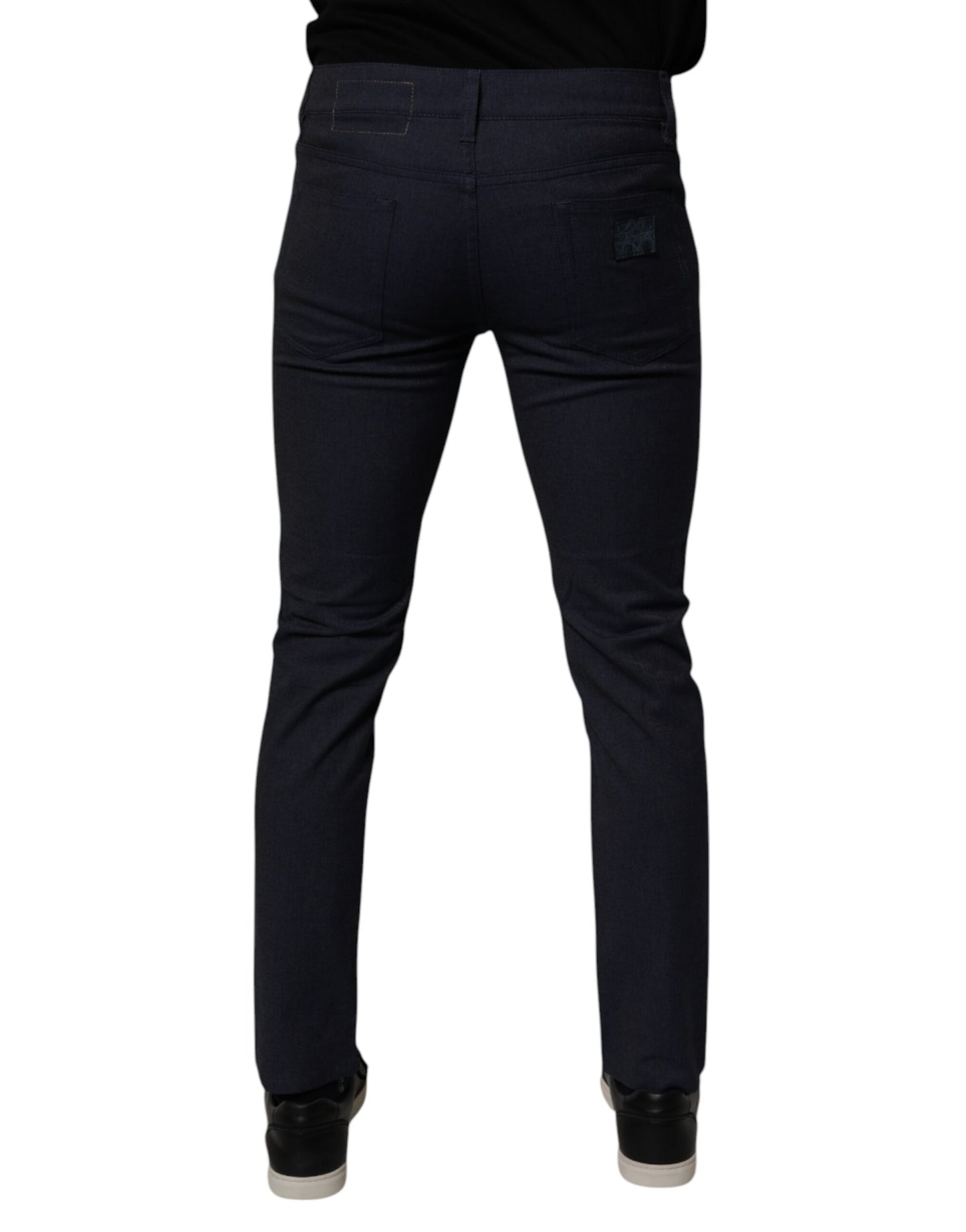 Dolce & Gabbana mörkblå bomullsstretchiga skinny denimjeans