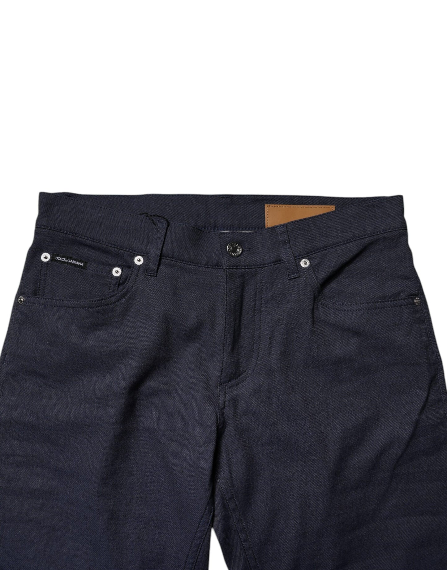 Dolce & Gabbana mörkblå bomullsstretchiga skinny denimjeans