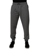Dolce & Gabbana Gray Logo Cotton Jogger Men Sweatpants Pants