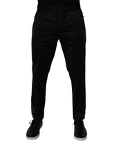 Dolce & Gabbana Svarte Polyester Herre Jogger Joggebukser Bukser