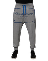 Dolce & Gabbana Grå Logo Bomull Herre Jogger Joggebukser
