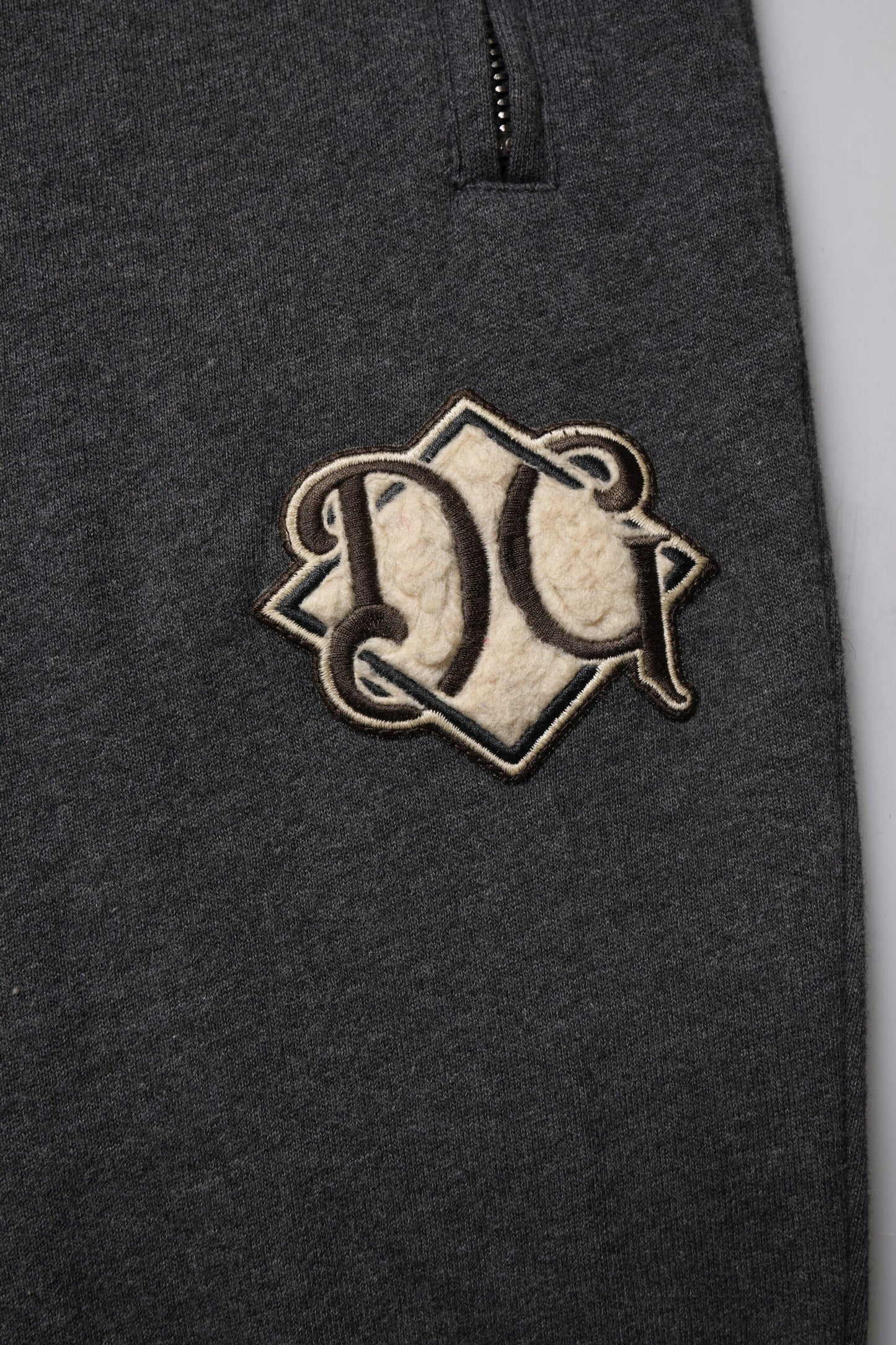 Dolce & Gabbana Mörkgrå Logotyp Bomull Jogger Träningsbyxor
