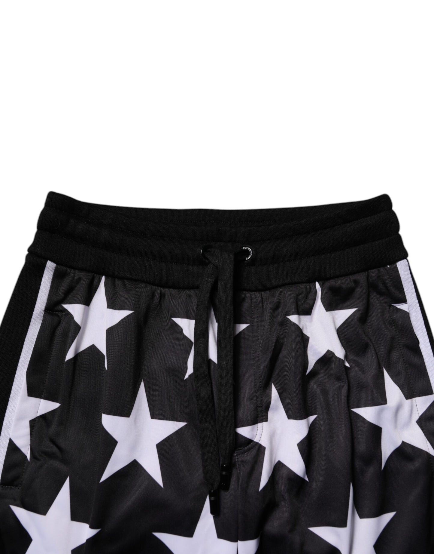 Dolce & Gabbana Svarta Vita Stjärnor Jogger Herr Träningsbyxor Byxor