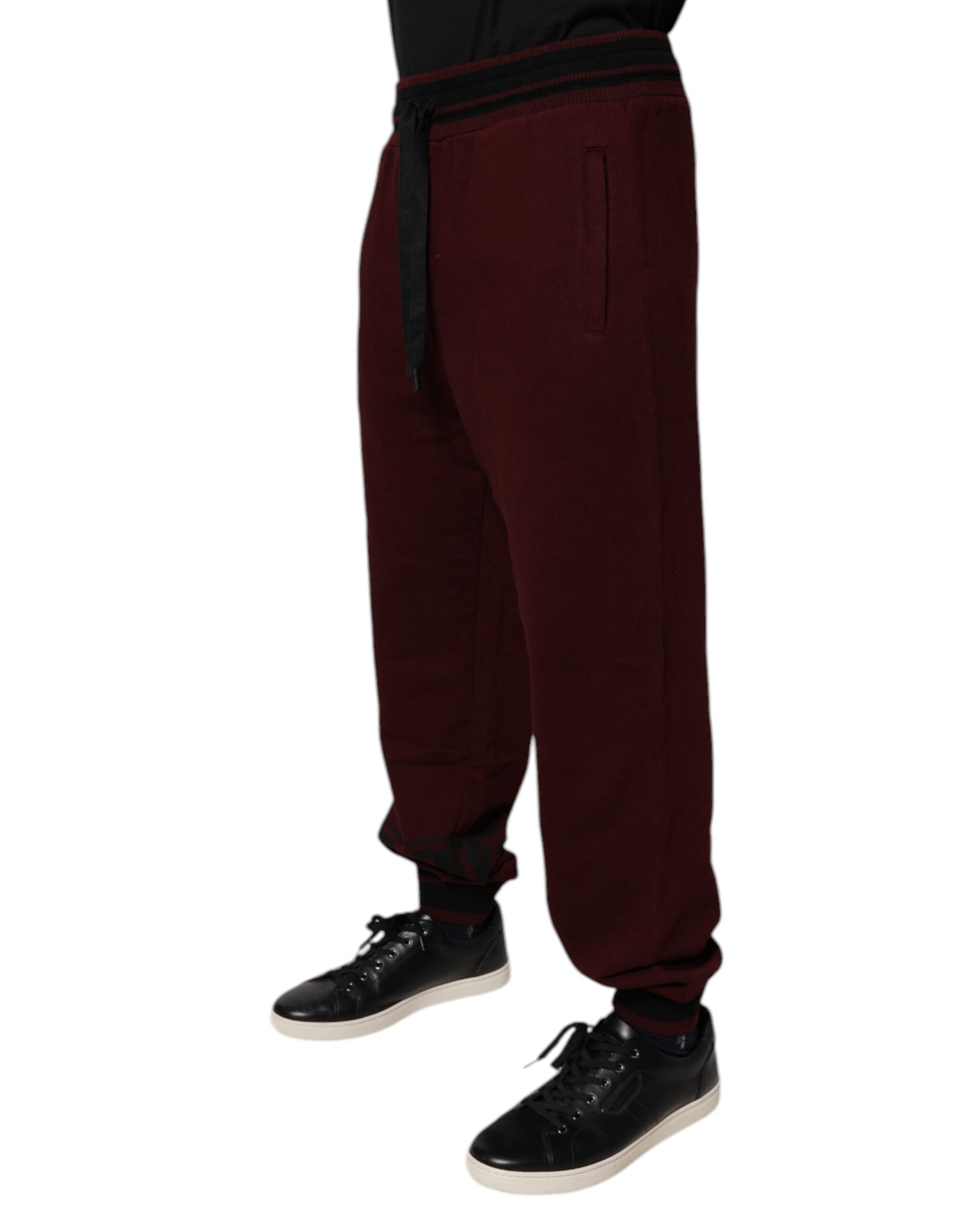 Dolce & Gabbana Bordeaux bomullsjogger herr mjukisbyxor