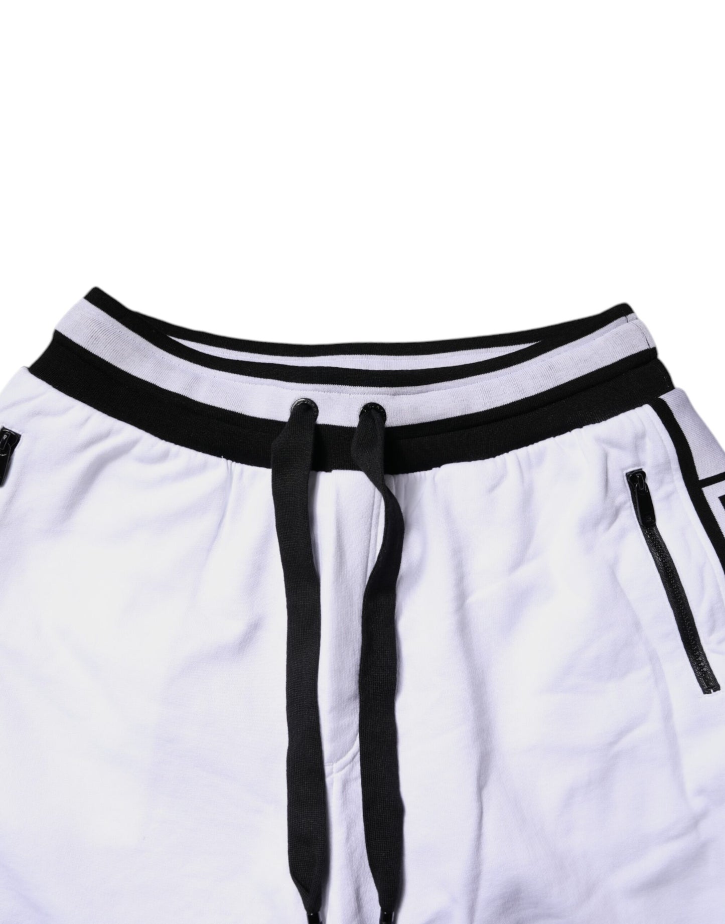 Dolce & Gabbana Svarta Vita Bomullsbyxor i Lager