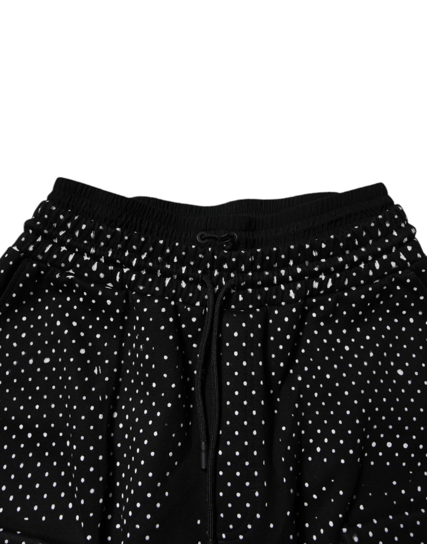 Dolce & Gabbana Svarta Prickiga Randiga Cargo Jogger Träningsbyxor