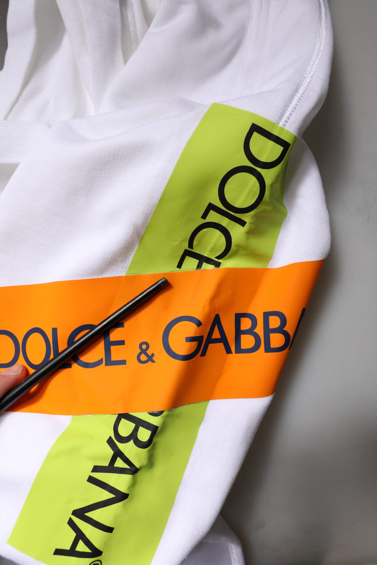 Dolce & Gabbana hvite joggebukser med logobånd i bomull