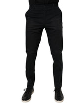 Dolce & Gabbana Black Cotton Stretch Skinny Dress Formal Pants