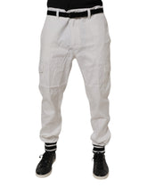 Dolce & Gabbana White Cotton Jogger Cargo Skinny Pants