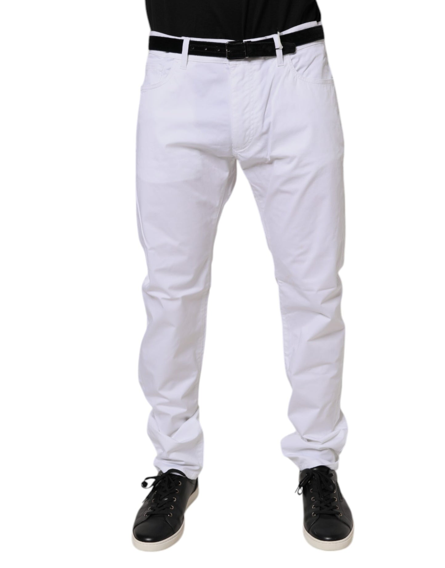 Dolce & Gabbana Vita Bomulls Stretchiga Skinny Klänning Formella Byxor